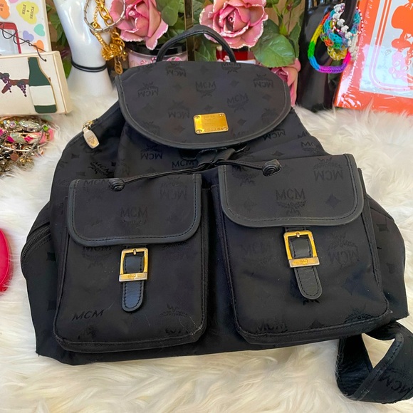 MCM Germany Backpack with Double Snap Pocket Exterior in Nylon. Unisex Use - Picture 6 of 11